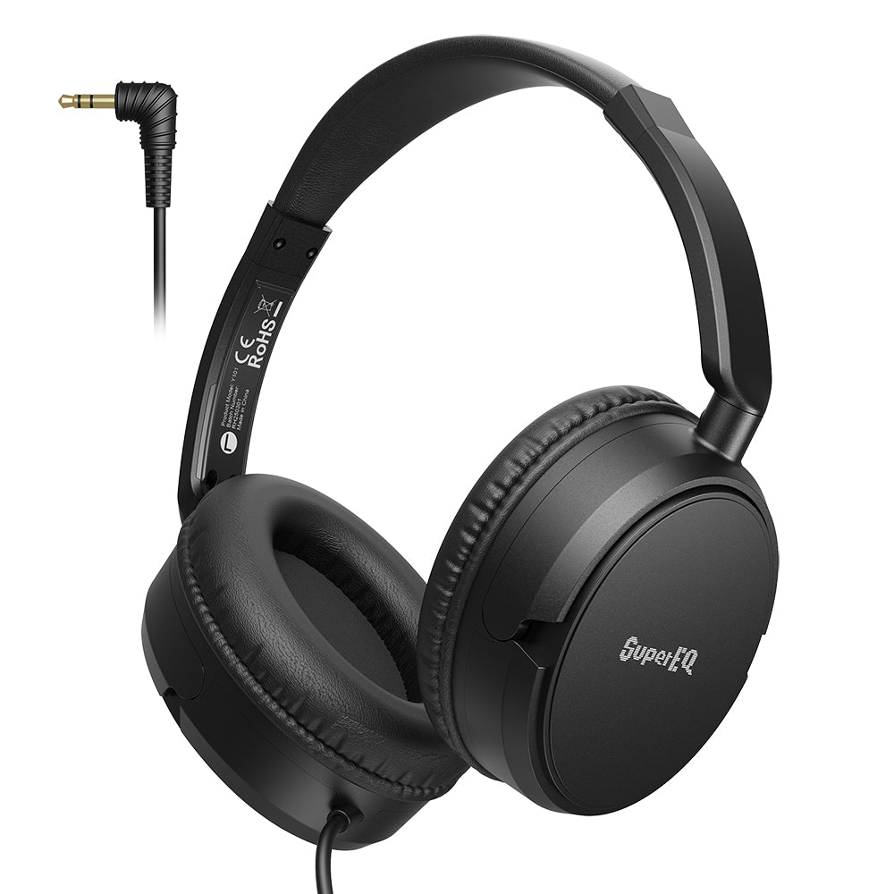SuperEQ Y101 Wired Ultra-light Headset Stereo 3.5mm AUX Music  40mm Drivers for MP3/Computer/phone