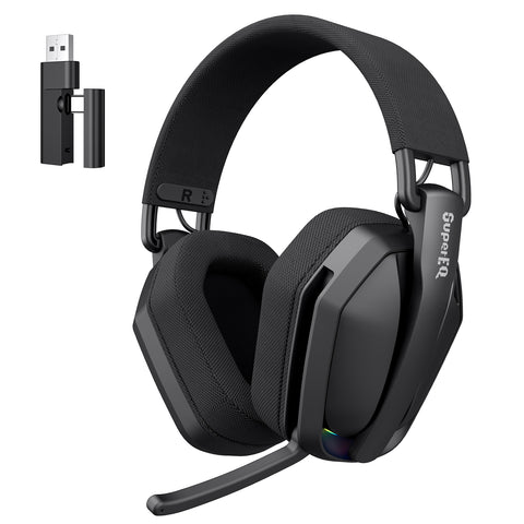 SuperEQ G19BT Wireless RGB Gaming Headset with Mic USB /type C Transmitter for PS5/PS4/PC /phone
