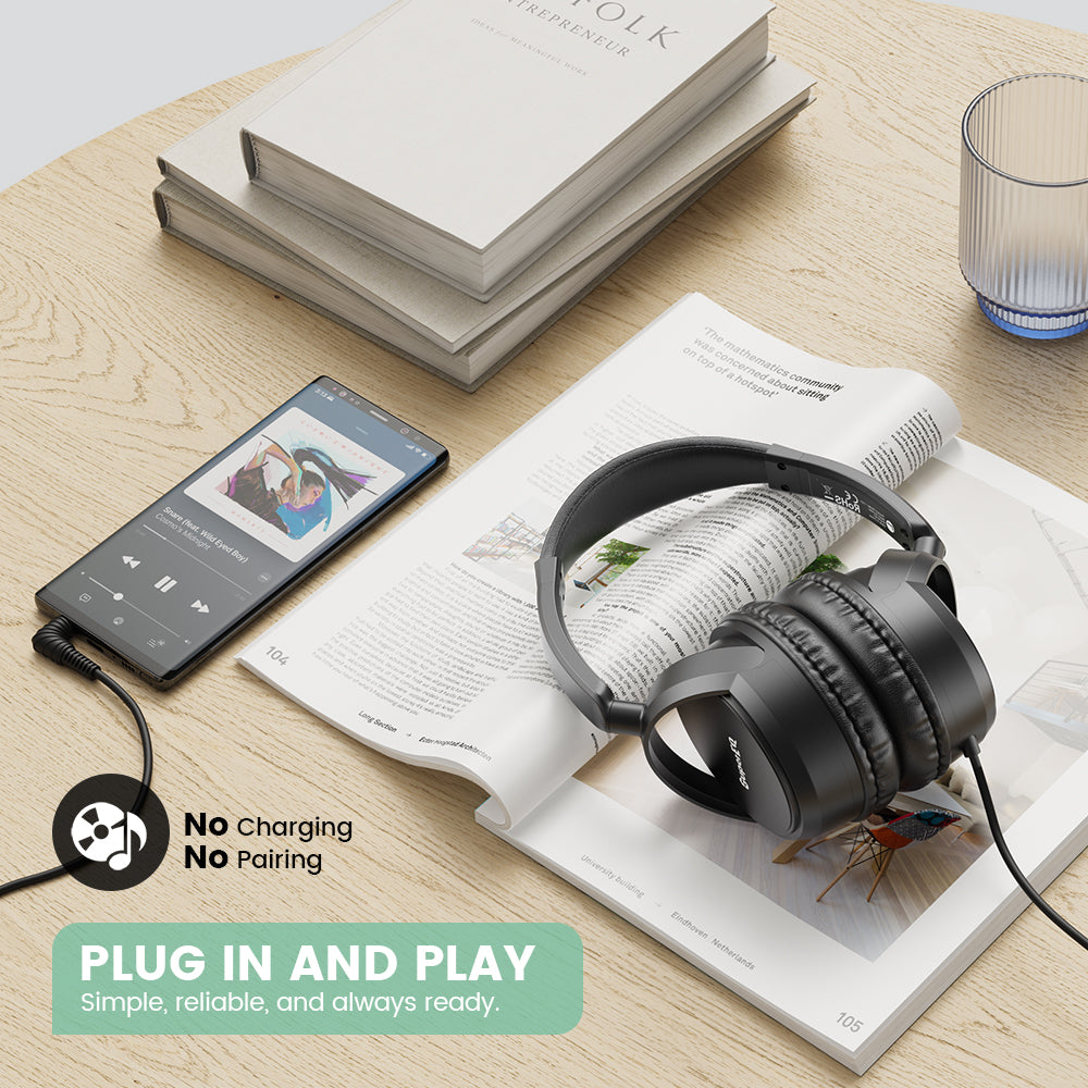 SuperEQ Y101 Wired Ultra-light Headset Stereo 3.5mm AUX Music  40mm Drivers for MP3/Computer/phone