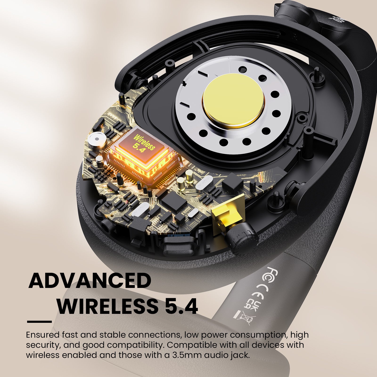 SuperEQ A200 Over Ear Headset Hybrid Active Noise Canceling Hi-Res Audio 6-Mic AI ENC
