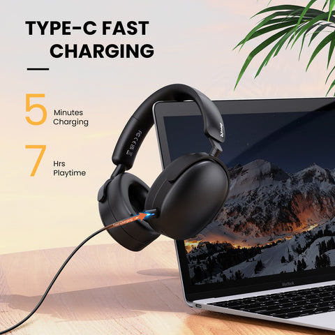 SuperEQ A200 Over Ear Headset Hybrid Active Noise Canceling Hi-Res Audio 6-Mic AI ENC