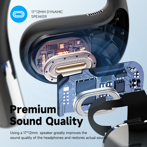 SuperEQ T44 Open Ear Earphones Wireless Bluetooth 5.3 Air Conduction  With 4 ENC Mic Bass OWS
