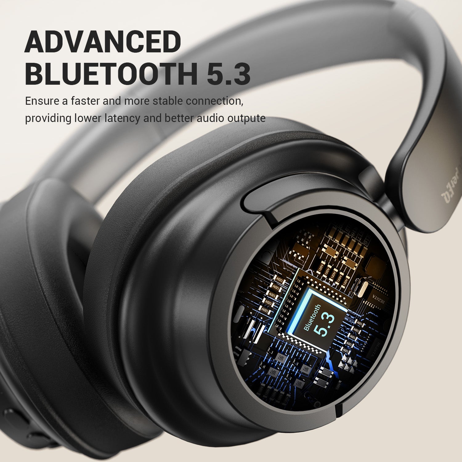 SuperEQ V16 Hi-Res Over Ear Headset Bluetooth 5.3  With Mic Bass/Pop Mode Foldable
