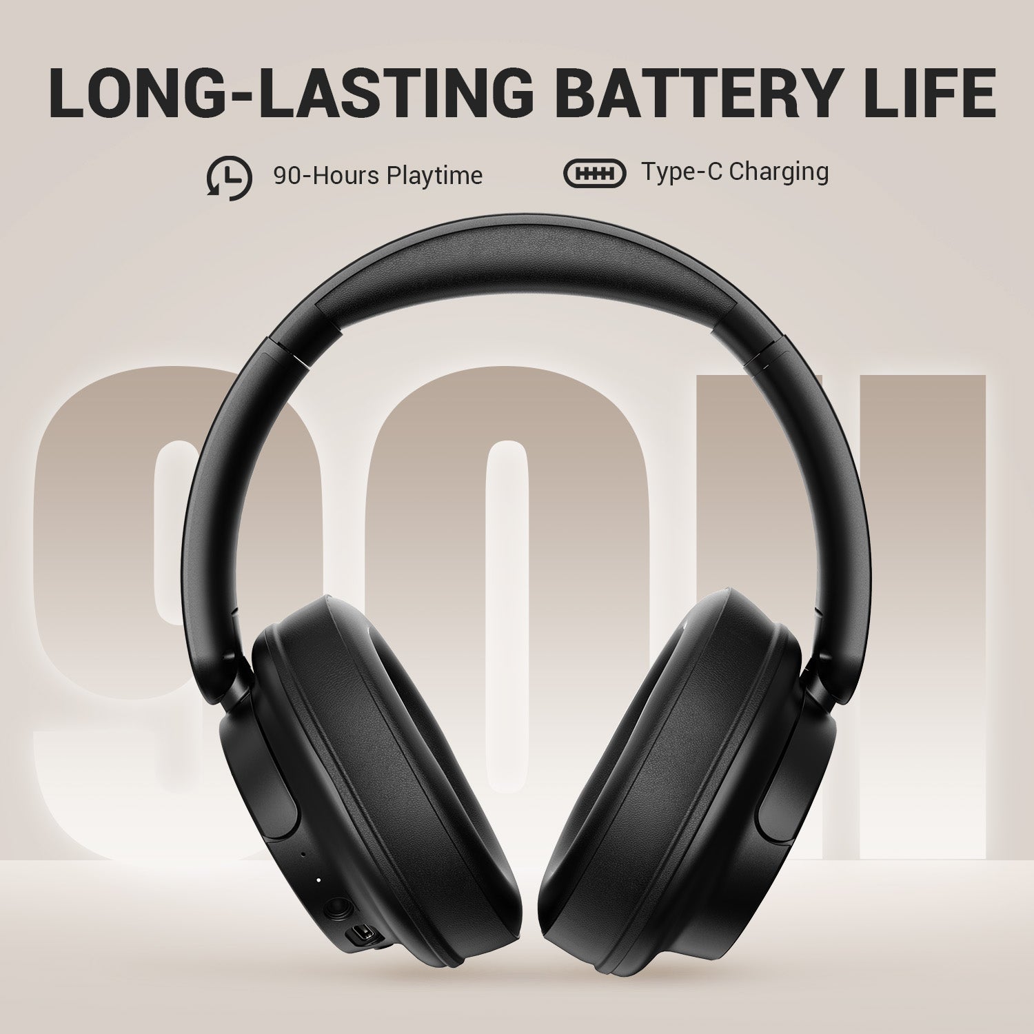 SuperEQ V16 Hi-Res Over Ear Headset Bluetooth 5.3  With Mic Bass/Pop Mode Foldable